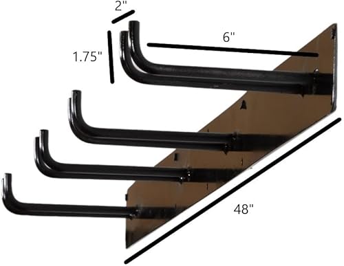 Miniatura 2 de Organizadores de herramientas para almacenamiento de garaje, estante de herramientas de 4 ganchos fabricado con aleación de acero macizo,
