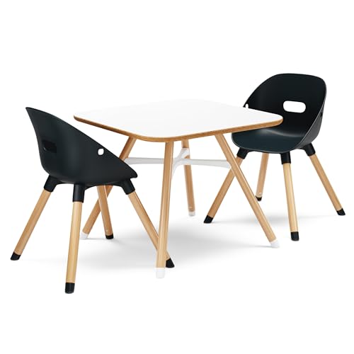 Lalo The Play Kit - Kids Table and Chairs Set - Toddler Activity Table for Playroom Snack Time Arts & Crafts - Easy to Clean - Coconut/Licorice