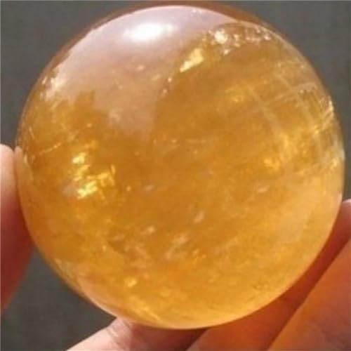 Decorative Ornaments Yellow Citrine Calcite Quartz Crystal Ball Decoration