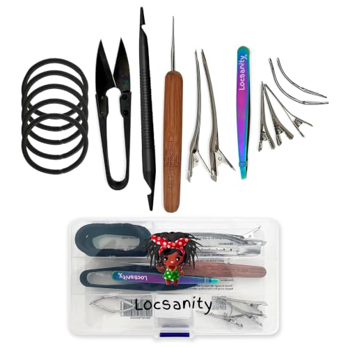 Locsanity Dreadlock Retightening and Interlocking Tool Kit for Sisterlocks - Dual-Ended Metal Crochet Needle for Microlocks Small & Medium Locs Maintenance
