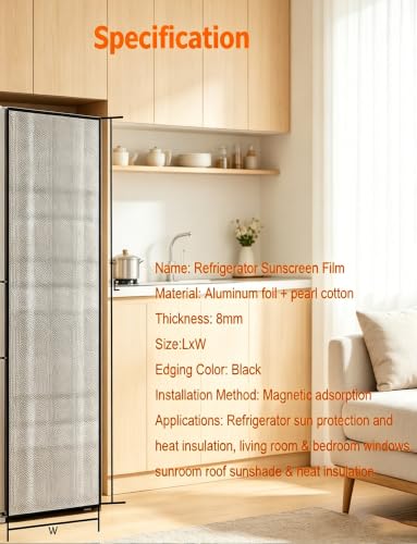 Funda para refrigerador con protección solar y aislamiento térmico de 50x130 cm 2