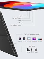 UPERFECT Portable Monitor 15,6 Zoll 1080P 125% sRGB 2000:1 Ultra Slim – Ansicht 9