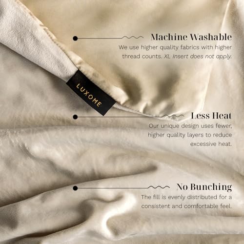 LUXOME Luxury Weighted Blanket for Adults | Includes Cover | 18 lbs | 60"x80" | Queen Size | Beige - Image 6