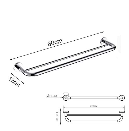 Barre de serviette en acier inoxydable double support de serviette mural brossé pour douche