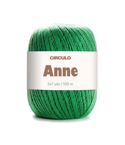 Image of CIRCULO Anne Yarn for Crocheting & Knitting, 100% Mercerized Brazilian Virgin Cotton, Soft Fingering Weight, 547 Yds, 5.19 Oz - Color 5638 Clover