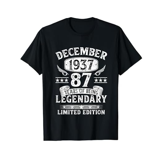 Vintage Regalo 87 Años Cumpleaños Hombre Diciembre 1937 Camiseta