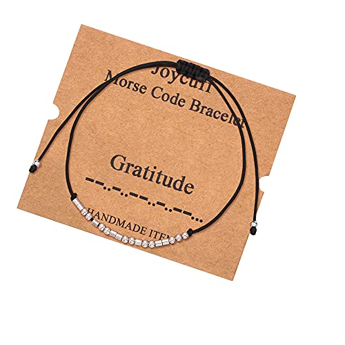 Gratitude Morse Code Bracelets for Women Birthday Christmas Gifts for Mom Mother Sister Best Friend