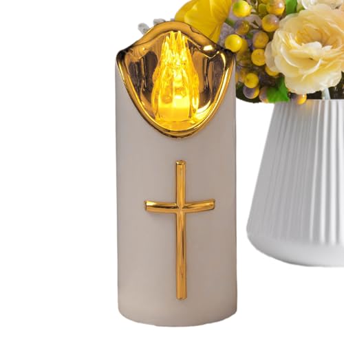 shjxi LED a batteria - senza fiamma, Memoriale riutilizzabile con design di animali, Candela elettrica con cassaforte, Luce tombale Costruzione durevole, Decorazioni per la casa per chiese Como
