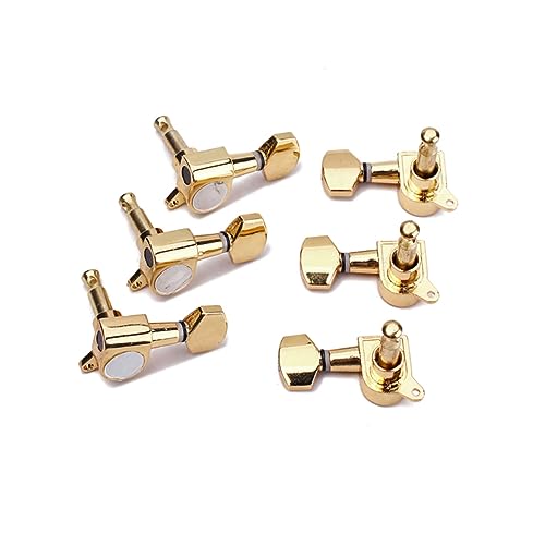 ERINGOGO Guitar Tuning Pegs Machine Heads Electric Guitar Tuning 3 Left 3 Right Small Square Tuners Set of 6 Universal Fit