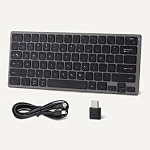 Amazon Basics Tablet Wireless Keyboard, Portable Compatible w/PC, MacOS, Laptop, Smartphone, Tablet