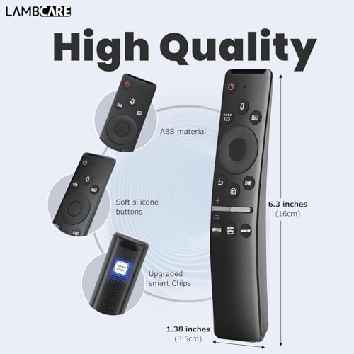 Image of Lambcare Voice Remote Compatible for Samsung Smart TV QLED UHD Frame Curved Solar 4K Q60 Q70 Q80 Q90 8 Series 9 Series TU8000 AU8000 Voice Remote Control Replacement 1 Pc
