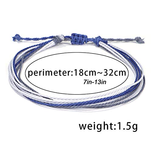 Yfstyle 12Pcs Summer Wave Bracelets Adjustable Handmade Waterproof Beaded Anklets Starfish Turtle Infinity Ankle For Women Girls Boho Jewelry For Summer #TOP3