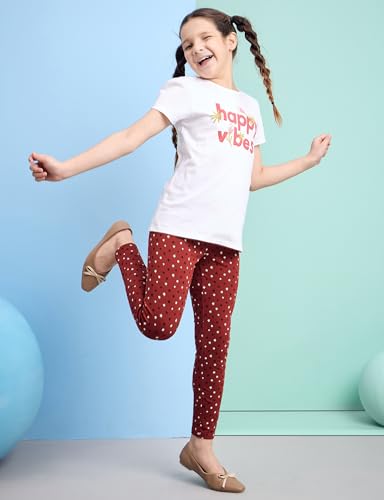Image of Amazon Brand - Symbol Girl's Cotton Jersey Stretchable Leggings | Ankle Length | Aged 2-14 Years