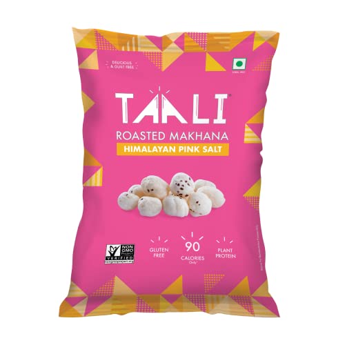 Image of Taali Roasted Makhana | 25 gm (Pack of 6) | Himalayan Pink Salt | 100% Vegatarian | Gluten Free, No Cholesterol, No Trans-Fat