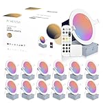 12 Pack Smart Recessed Lighting 6 Inch, Ultra-Thin LED Recessed Lighting 12W 1200LM Smart Downlight with Junction Box, Compatible with Alexa/Google Assistant - ETL and Energy Star Certified