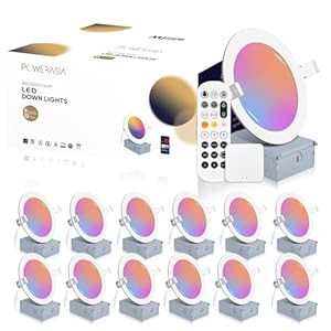12 Pack Smart Recessed Lighting 6 Inch, Ultra-Thin LED Recessed Lighting 12W 1200LM Smart Downlight with Junction Box, Compatible with Alexa/Google Assistant – ETL and Energy Star Certified