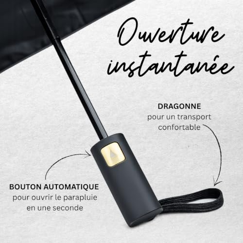 QILZO Ombrelle Anti UV Femme et Homme | Parapluie Anti UV Pliant | Gris – vue 7