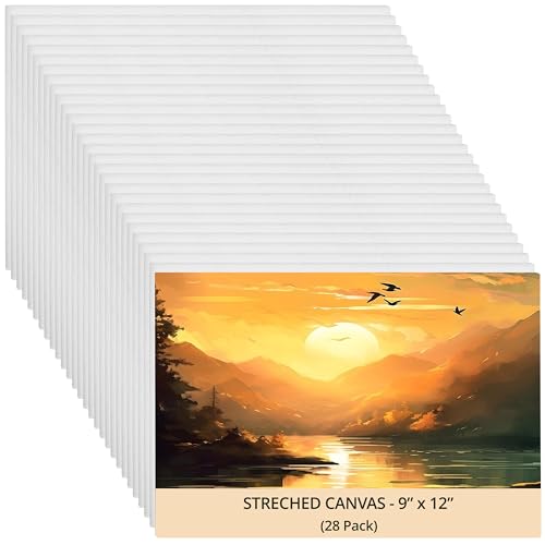 Belle Vous Pack de 28 Lienzos para Pintar en Blanco 20 x 30 cm   Set Panel de Lienzo Preestirado   Aptos para Pintura Acrílica y al Óleo   Lienzo Blanco para Bocetos y Dibujos