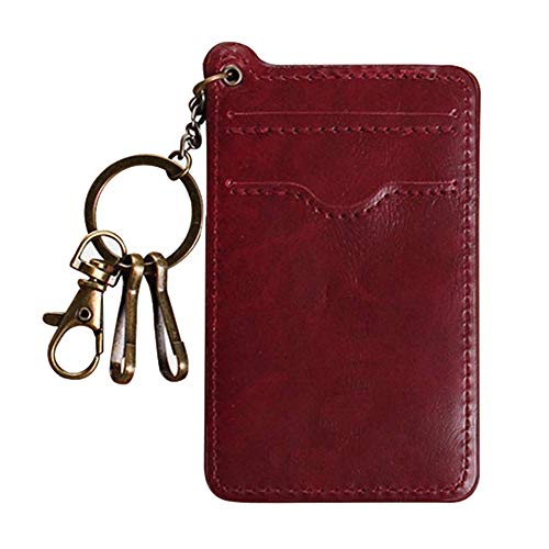 Cestval - Funda de piel para tarjetas de autobús (1 unidad), color rojo Cover