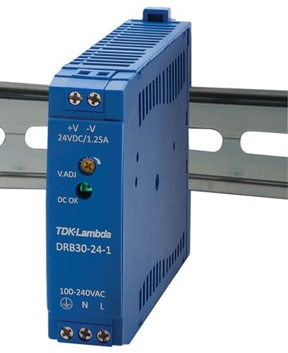 Tdk-Lambda Ac-Dc Converter, Din Rail, 1 O/p, 30W, 1.25A, 24V - DRB30241