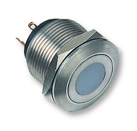 Interruttore a pressione da 19 mm, con LED rosso | Interruttori standard anti-vandalo, 1 x Qty - AV09C7L3D2406E