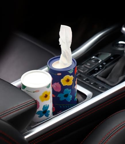 Small Car Tissues Holder with Facial Tissues - 4PK - Travel Tissue Tubes Box Container Perfect Fit for Car Cup Holder Car Tissues Cylinder 200 Sheets - Thumbnail 6