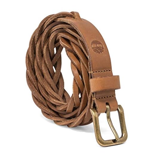 Timberland Women's Casual Leather Belt for Jeans, Tan (Braided), Small (28-32)