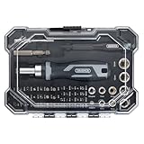 Draper 55pc Soft Grip Ratchet Screwdriver and Bit Set - 13442 - Precision Holder and Bit Set, Magnetic Tips for Quick Change, HI-TORQ sockets (6-13mm) - Image 2