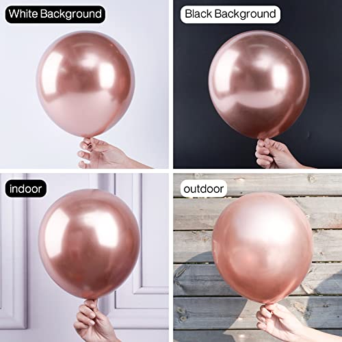 Image of PartyWoo Rose Gold Balloons 100pcs Different Sizes of 18 12 10 5 Inch Gold Balloon Arch Kit Garland for Birthday Graduation Bachelorette Bridal Shower Wedding Party Decorations Rose Gold-G107