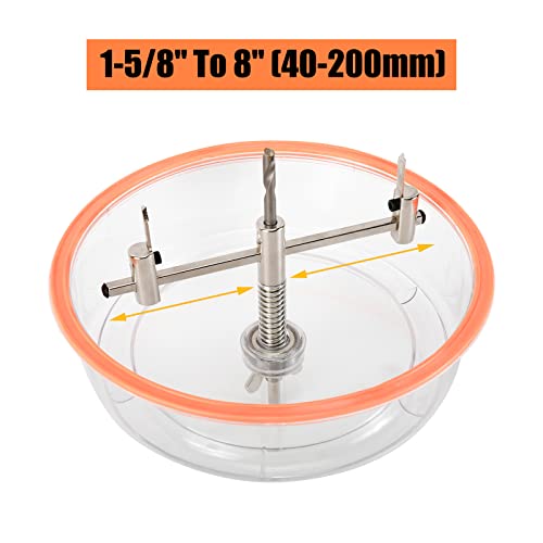 Toolly Adjustable Hole Saw Cutter Kit 1-5/8" To 8" (40-200Mm) Twin Blade Circle Hole Saw Cutter With Abs Dust Shield For Making Recessed Lights, Speaker Holes Or Ventilation Holes #TOP4