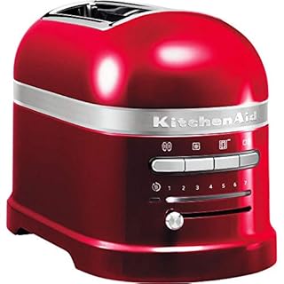 Kitchenaid tostapane - Artisan - Toaster 2 fette con scomparti extra-large e pinze autocentranti - Macchina per Toast con 7 Livelli di Doratura - Retro - Rosso mela metallizzato