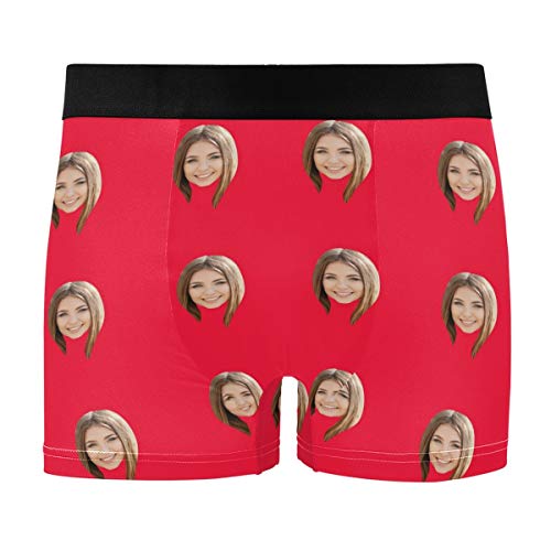 Custom Men's Print Boxer Briefs with Photo Face,Personalized Underwear for Men Women, Great Gift