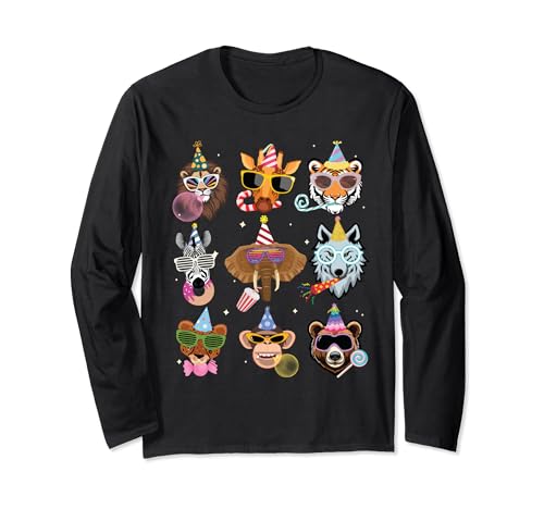 Men Women and Kids Zoo Day Wildlife Animals Birthday Parties Long Sleeve T-Shirt