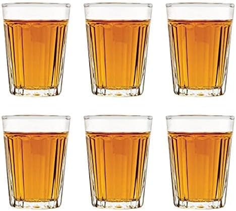Image of bellemax Classy Shot Glass for Espressos, Spirits & Liquors,Whiskey, Vodka Shot, Tequila Shot, Wine Tasting, Cocktail Pour, Bar Accessory & Home Decor Parties Glasses Set of 6 (BR-04)