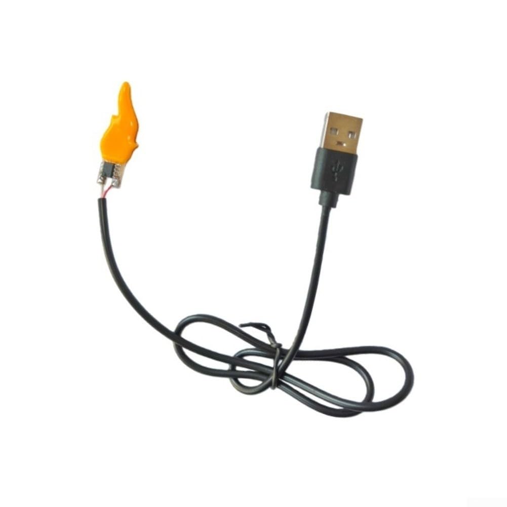5V USB-Powered Flame Effect LED Candle Light Circuit Board with Flickering Simulation, 3.6 x 1.4 cm Black PCB, 50 cm Cable, Battery-Free for Industrial Automation Displays