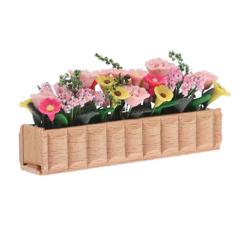 GANAZONO 2pcs Miniature Flower Bed Dollhouse Garden Planter Bed Mini Window Box Micro Landscape Decoration Fairy Garden Dollhouse Accessories