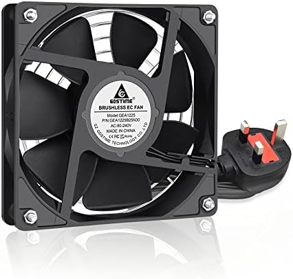 GDSTIME AC EC 240V Fan 120mm Fan 220V Fan 120 x 25mm Dual Ball Bearing Brushless Cooling Fan 12025 Case Fan For PSU Workstation Cabinet Exhaust Ventilation