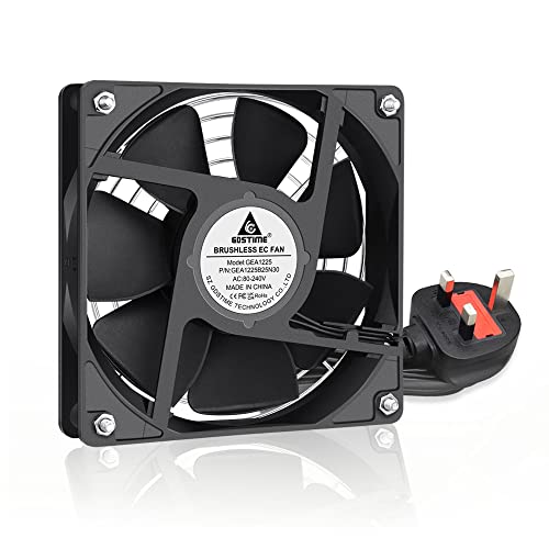 GDSTIME AC EC 240V pc Fan 120mm Fan Dual Ball Bearing for PSU, Workstation, Cabinet Exhaust Ventilation Cooling
