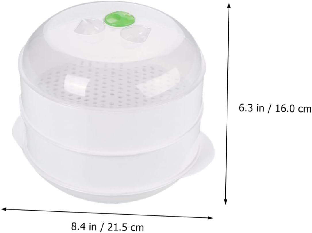 MAGICLULU Microwave Double Food for Cooking Vegetable with Ventilation for Easy Cleaning and Efficient Steam Circulation