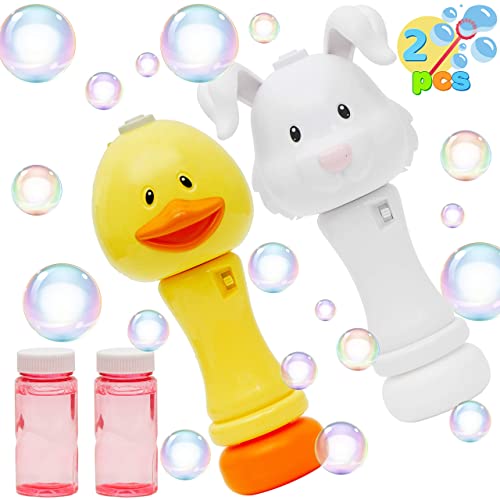 Joyin 2 Sets Bubble Wands With 2 Bottle Of Bubble Solution (50Ml) For Kids & Toddlers Indoor & Outdoor Party Supplies, Handheld Bubble Blower, Weddings, Summer Toy #TOP4