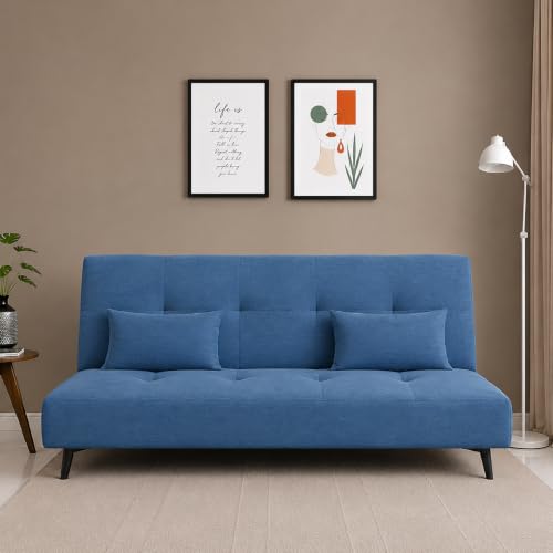 Image of Centuary EasyFlip Sofa Cum Bed, 3-in-1 Sofa,Recliner & Double Bed,Blue Dusk