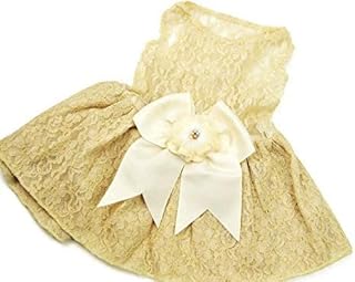 Ivory Lace Wedding Flower Dog Dress, Flower Dog Dress, Dog Wedding Dress, Fits Dogs XS to 5XL (4XL 45-60lbs)