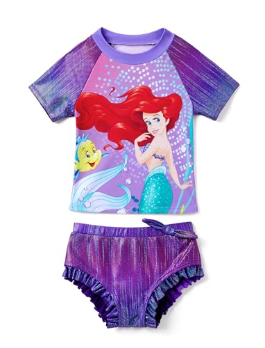 Image of Disney Princess Frozen Marvel Elsa Minnie Toddler Girl Swimsuit Tankini Bathing Suit 2 Piece Swimwear UPF 50+ Rashguard