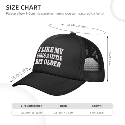Image of I Like My Girls A Little Bit Older Trucker Hat Snapback Hat Funny Hats for Men Women