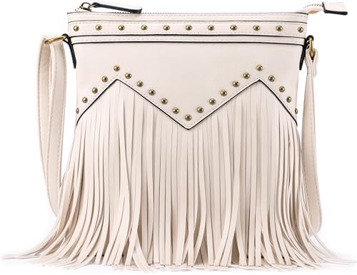 Beige Fringed Handbag