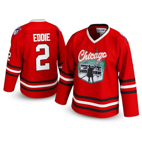 UNLC #2 Chicago Christmas Vacation Hockey Jersey Stitched Letters & Numbers Authentic Apparel Breathable Polyester Red 2X-Large