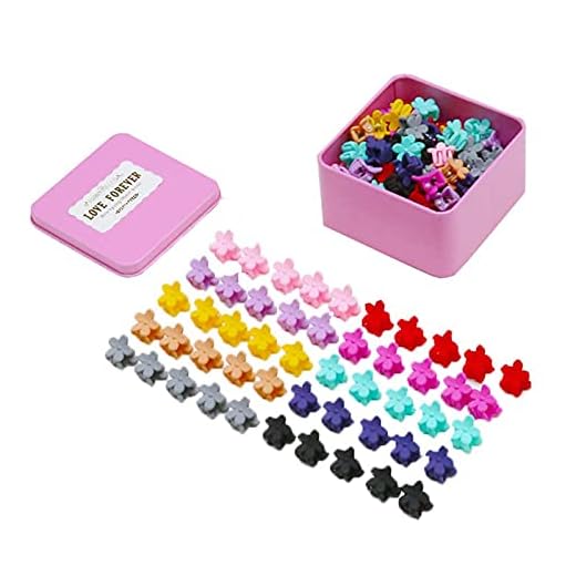 Presilhas de cabelo infantis, 50 peças de mini acabamento de cabelo infantil, acessórios de cabelo para meninas