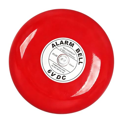 Runder elektrischer Sicherheitsalarm, 6 Zoll, 95, durchdringender Alarmton, mehrere elektrische Stromversorgung, Brandschutzgerät, hohe Lautstärke