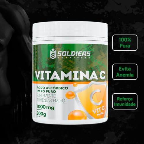 Vitamina C - Ácido Ascóbico 500g - 100% Puro Importado - Soldiers Nutrition