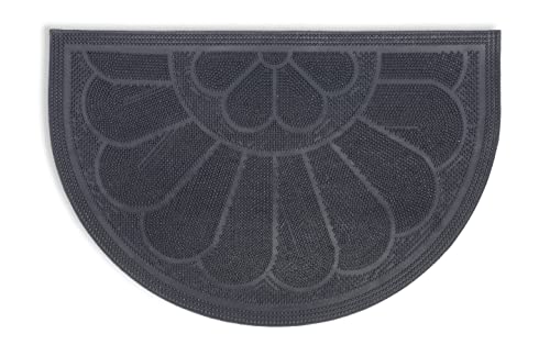 HERSIG - Felpudo Goma | Felpudo Original Media Luna Bienvenido Negro - 60x40 cm